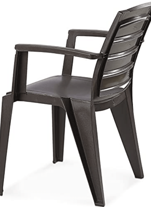 Nilkamal CHR2135 Plastic Mid Back with Arm Chair | Chairs for Home| Office - Outdoor - Garden | Dust Free |100% Polypropylene Stackable Chairs | Set of 4 | Weather Brown - Image 2